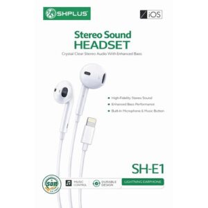 SHPLUS SH-E1 Lightning Stereo Headset – Pure Sound, Perfect Clarity