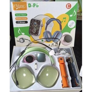 D-P9 Smartwatch – Large Touch Display ! ECG & Health Trackers ! Bluetooth Calling ! 7 Straps + Accessories Bundle