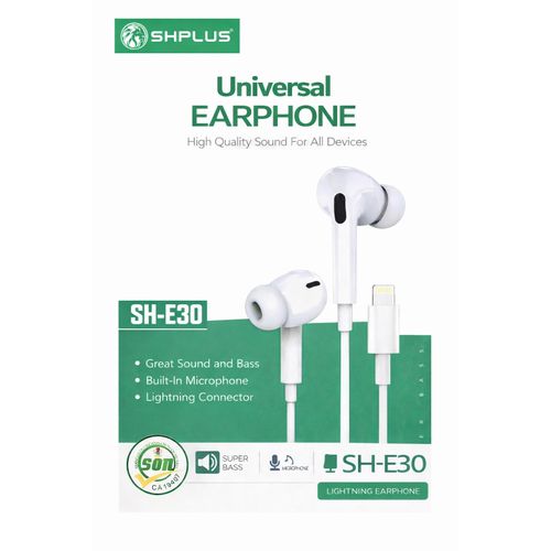 SHPLUS SH-E30 Iphone Lightning Earphones – Premium Sound, Ultimate Comfort